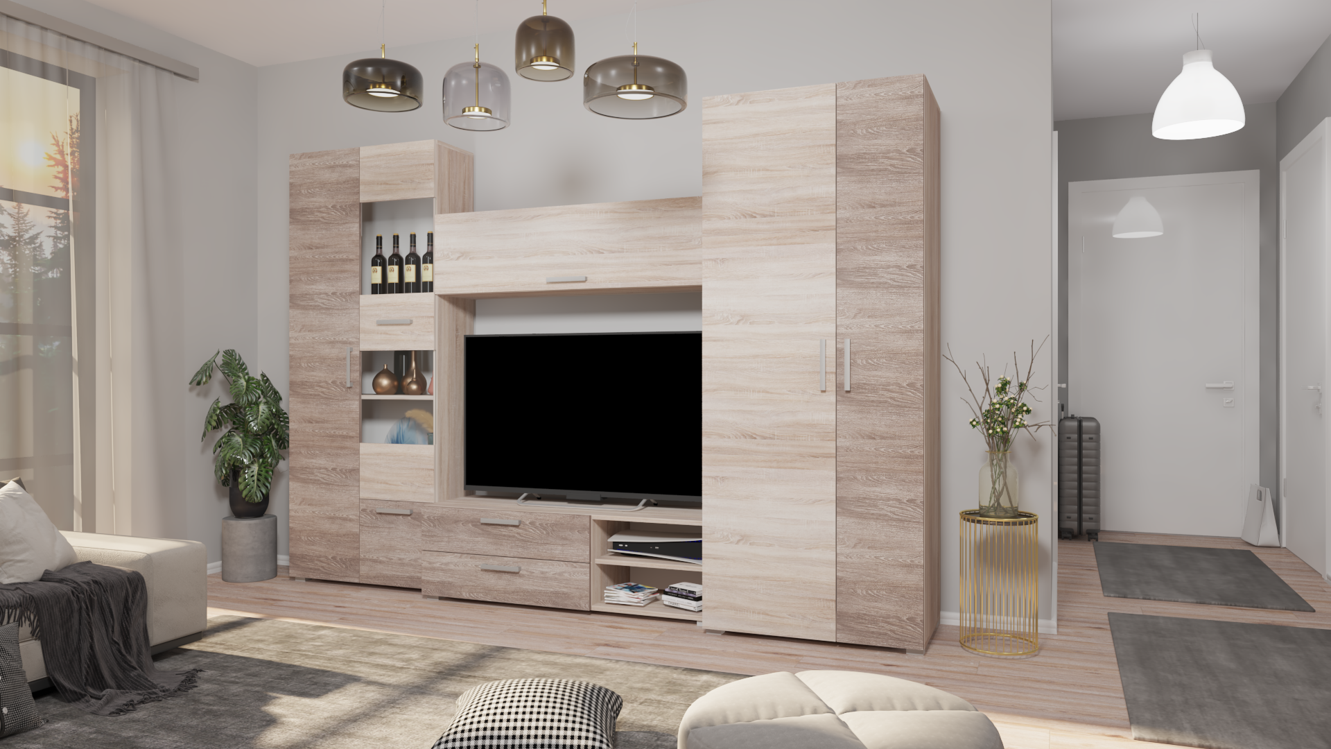 CORPUS Caprima Szekrénysor 290 cm Sonoma-Trüffel