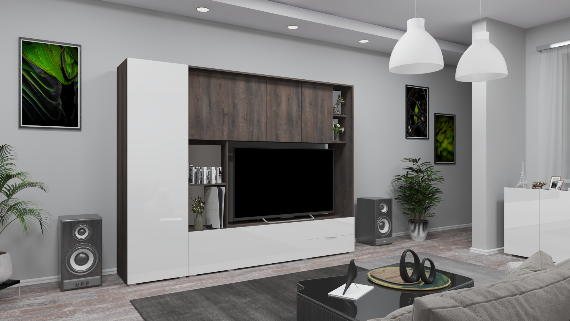 Corpus Carson 260 cm Iszap Tölgy-Magasfényű Fehér