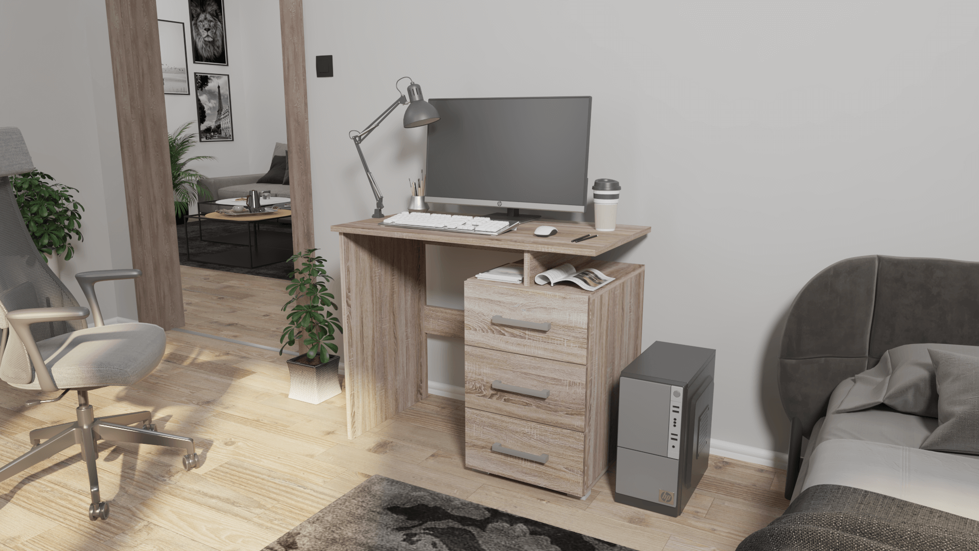 Corpus M1 Íróasztal Sonoma-Sonoma