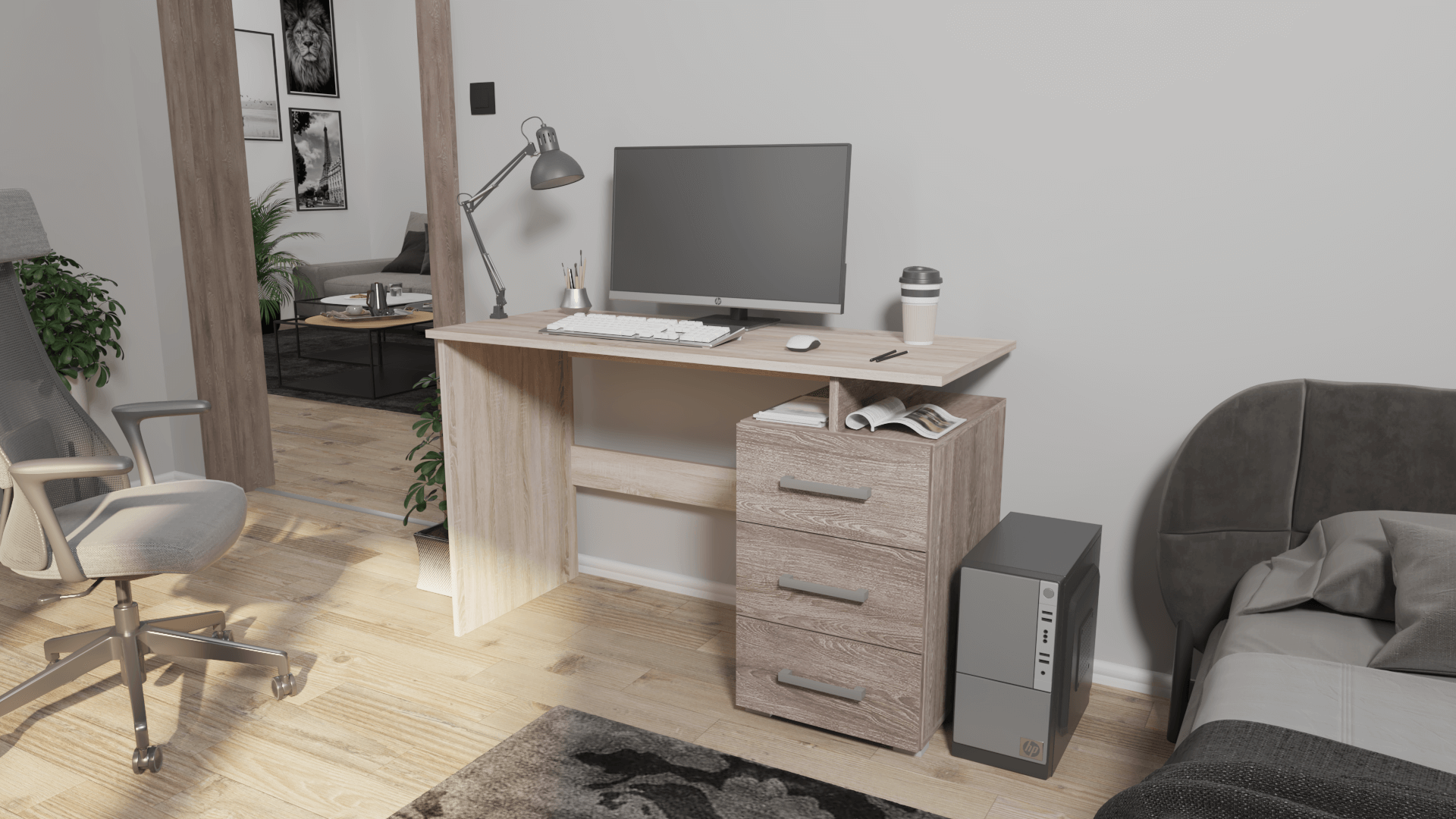 Corpus M2 Íróasztal Sonoma-Trüffel