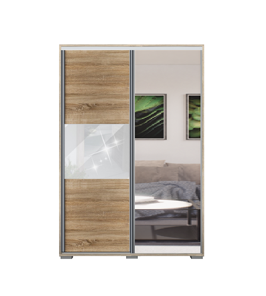 Dager tolóajtós gardrób 100 cm Vállfás-2 Polcos-2-es Fiókház