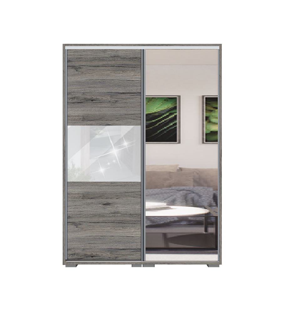 Dager tolóajtós gardrób 120 cm Vállfás-2 Polcos-2-es Fiókház