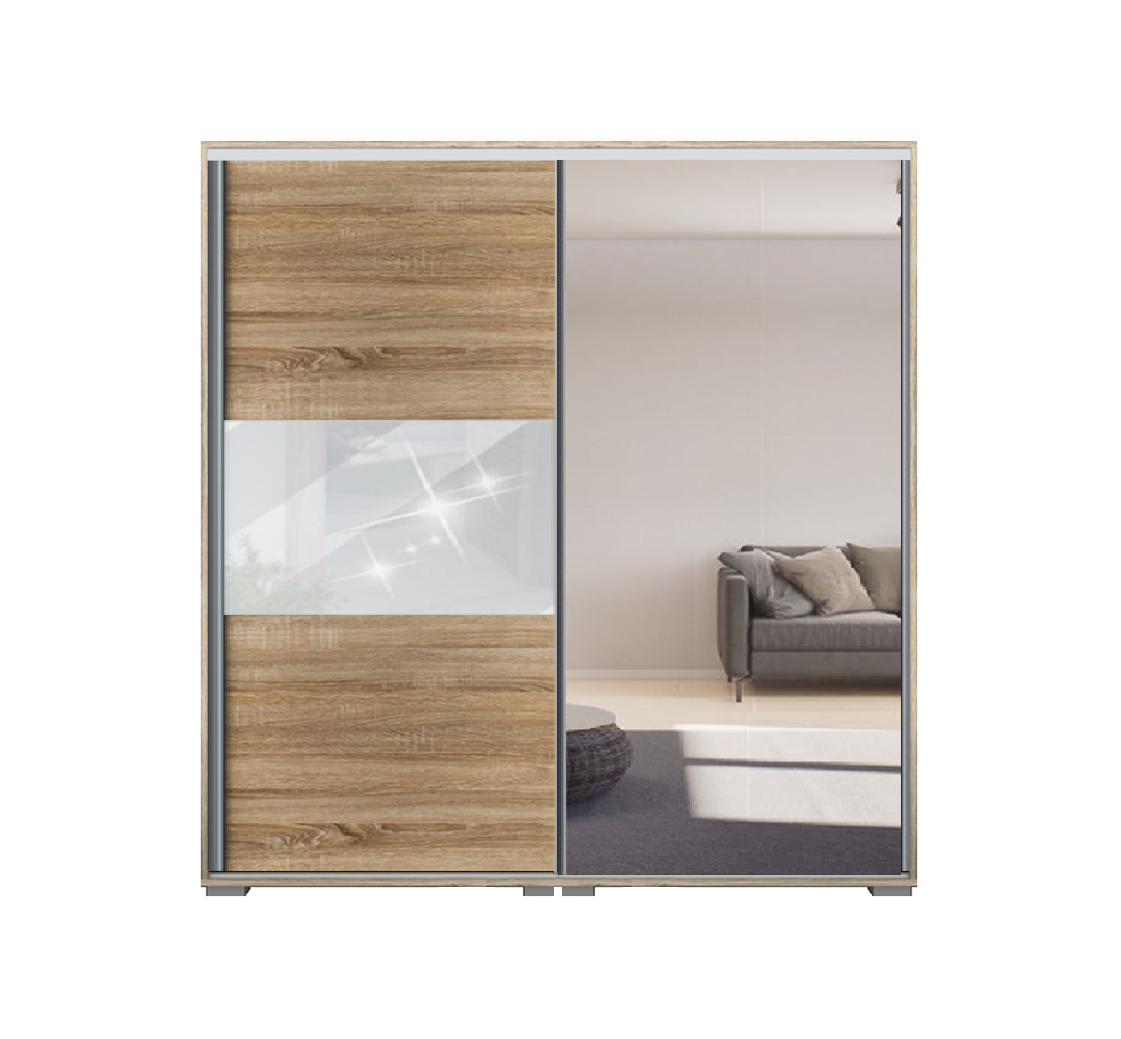 Dager tolóajtós gardrób 200 cm Vállfás-2 Polcos-2-es Fiókház