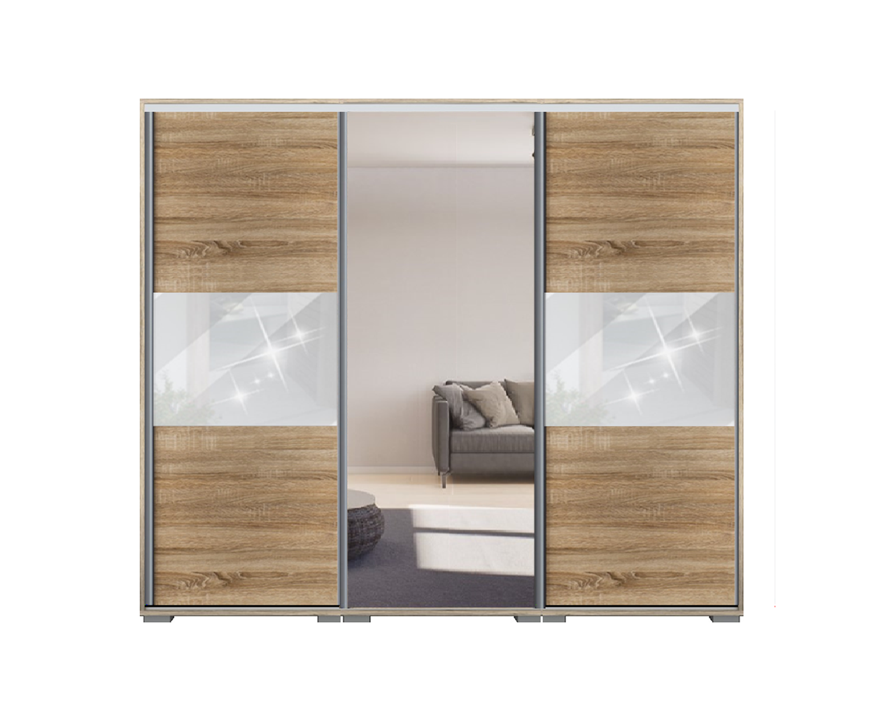 Dager tolóajtós gardrób 240 cm Vállfás-2 Polcos-2-es Fiókház