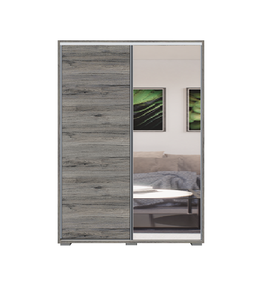 Dover tolóajtós gardrób 100 cm Vállfás-2 Polcos-2-es Fiókház