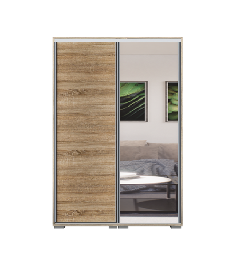 Dover tolóajtós gardrób 140 cm Vállfás-3 Polcos