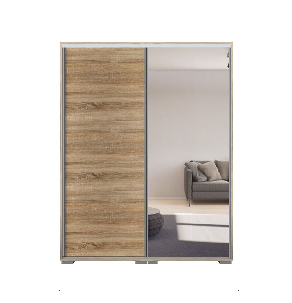 Dover tolóajtós gardrób 170 cm Vállfás-2 Polcos-2-es Fiókház