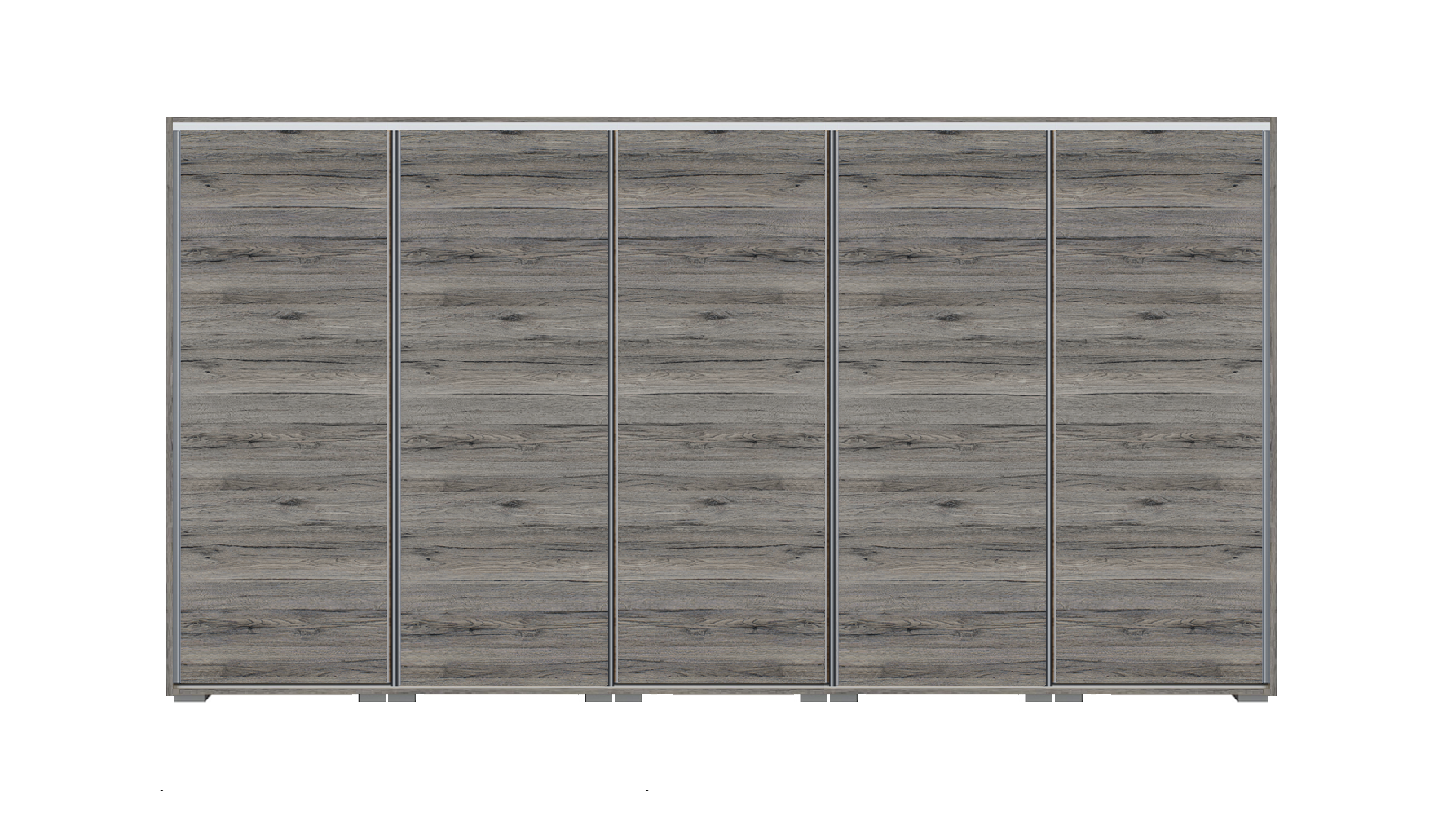 Dover tolóajtós gardrób 400 cm (5x80 cm) Vállfás-3 polcos