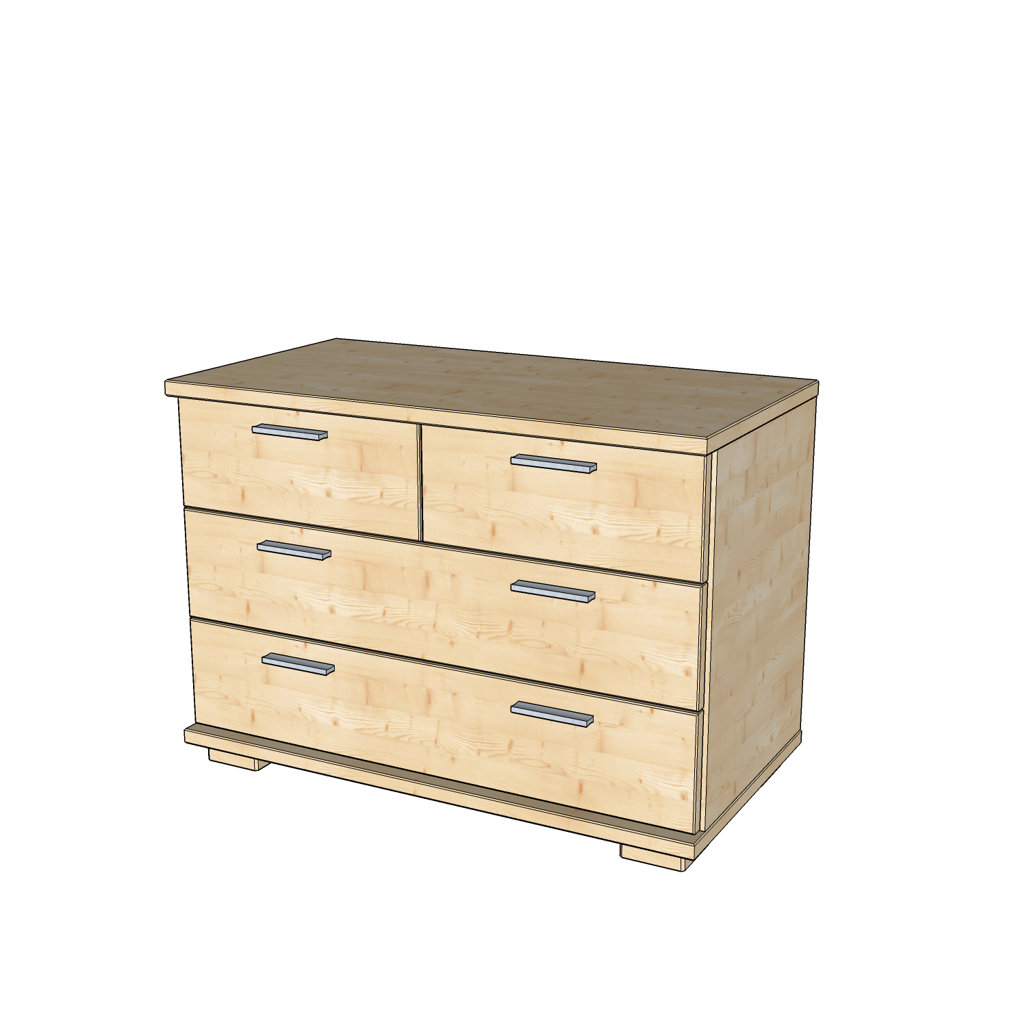 Nobis 2 nagyfiókos 2 kisfiókos komód