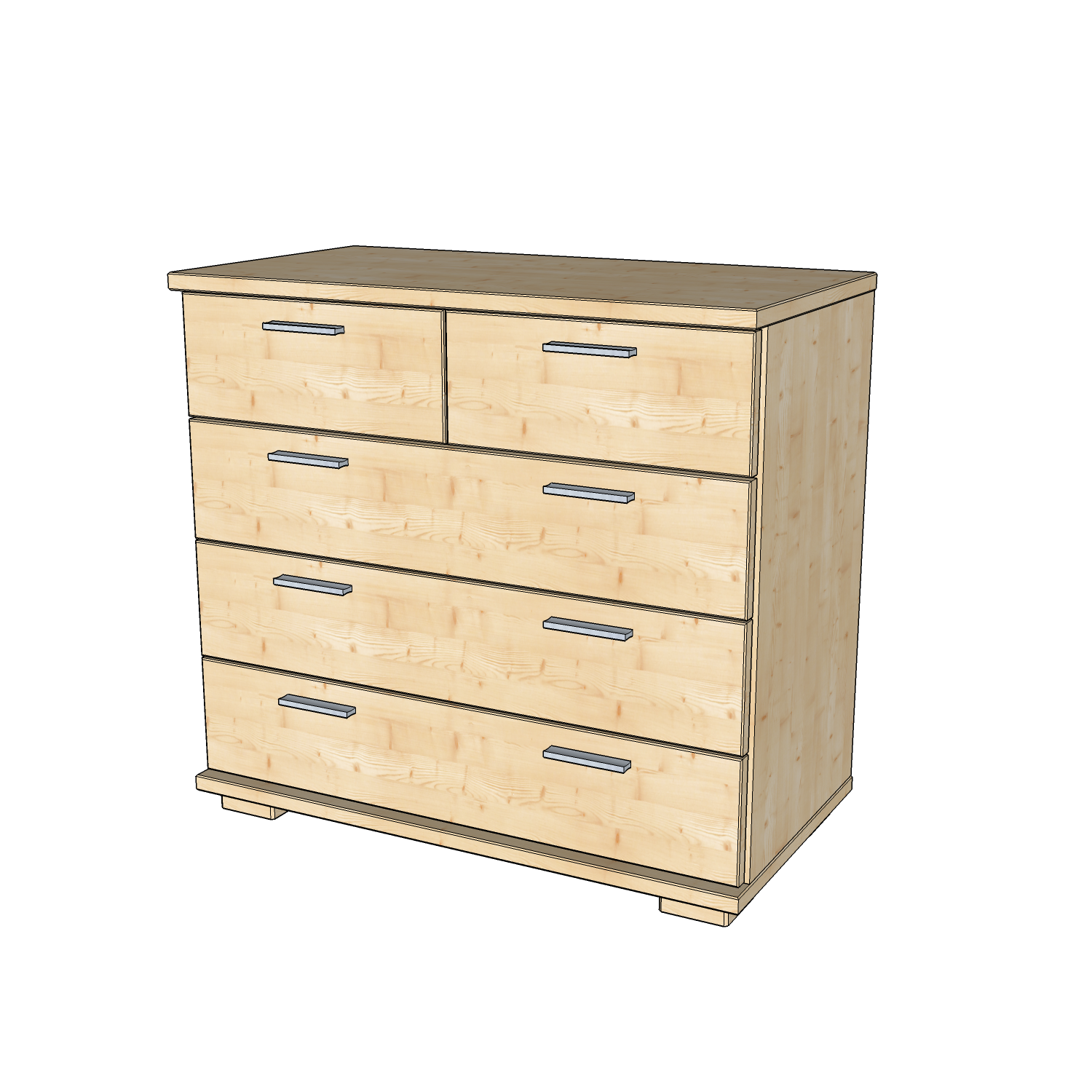 Nobis 3 nagyfiókos 2 kisfiókos komód